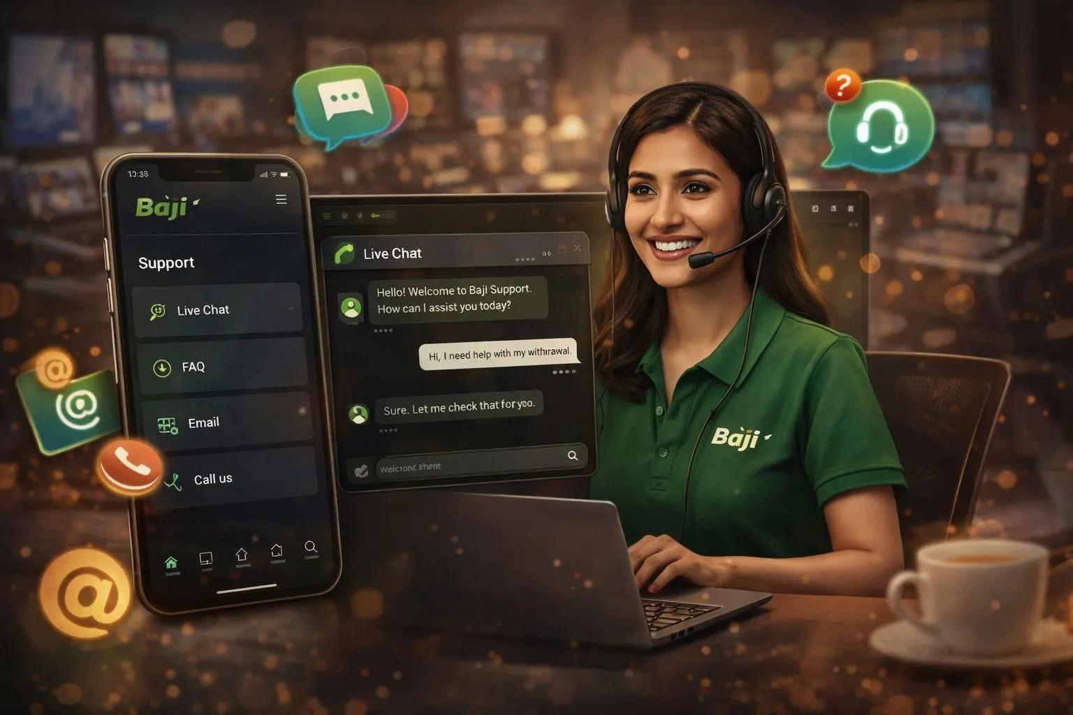 Customer support representative assisting a user